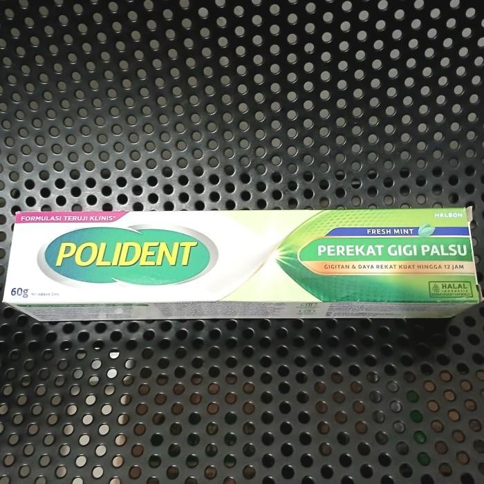 Polident Fresh Mint Perekat Gigi Palsu 60gr Polident Lem Gigi Palsu