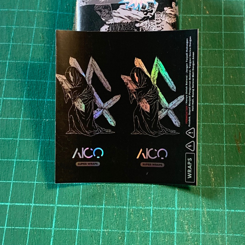 

*PromoGet2* Aico Wrap Baterai 18650 Hologram Super Anime Satan 67 Stiker Garskin HP/Case Custom Dan COD