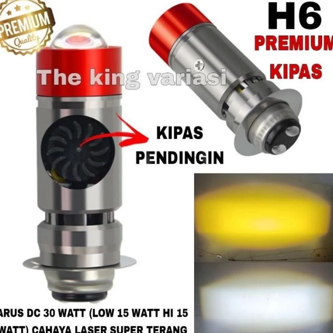 ready  LAMPU UTAMA MOTOR LED H6 KIPAS PRO LASER SUPER TERANG/LAMPU DEPAN MOTOR H6 PRO KIPAS PENDINGI