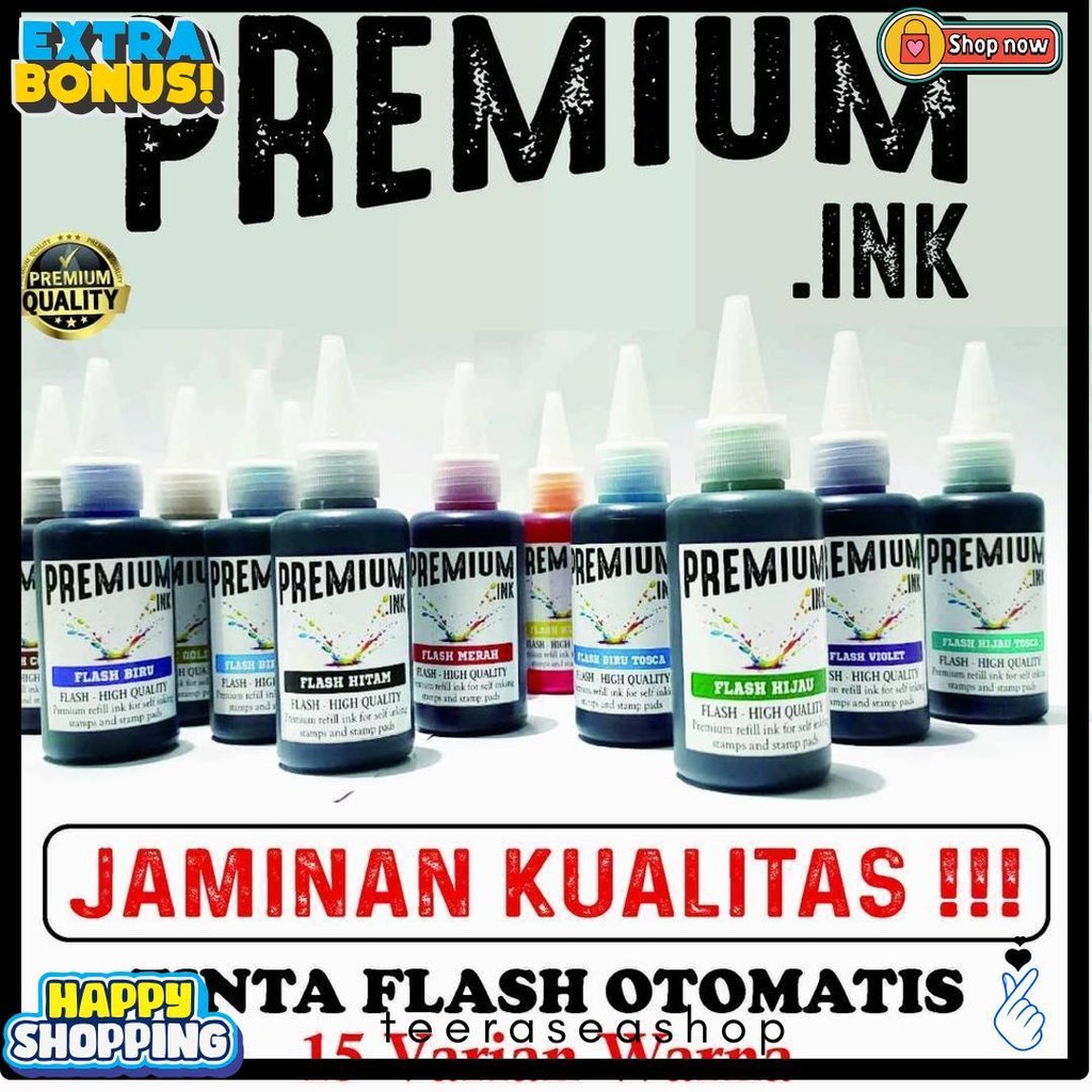 

Tinta Stempel Flash Otomatis 15 Varian Warna Kualitas Premium - Flash Ink Premium - Tinta Flash Refill Isi 100 Ml Diskon