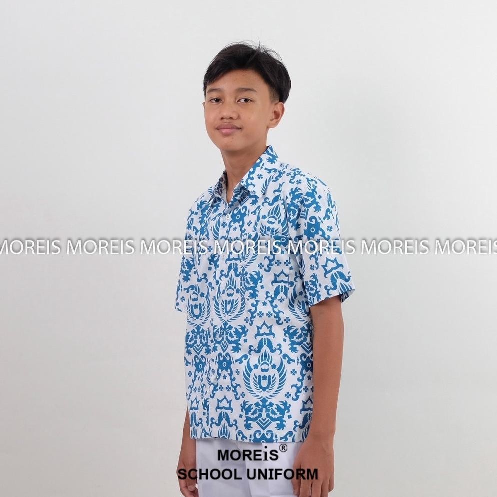 Seragam Batik Garuda Pendek Biru Sd/Mi/Tk/Paud