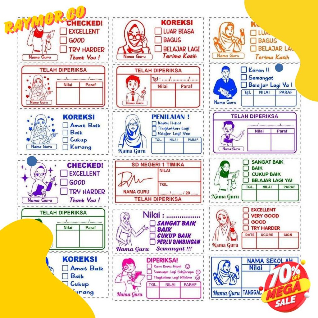 

Stempel Nilai Guru / Penilaian / Koreksi / Checked Flash Sale! Diskon Hingga 70%