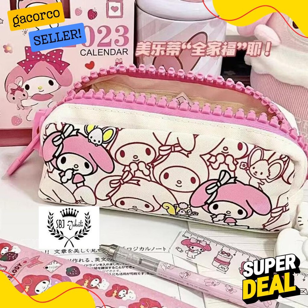 

Tempat Pensil Kotak Pensil Softcase Kanvas Toy Story Sanrio My Melody Pochacco Resleting Besar Diskon