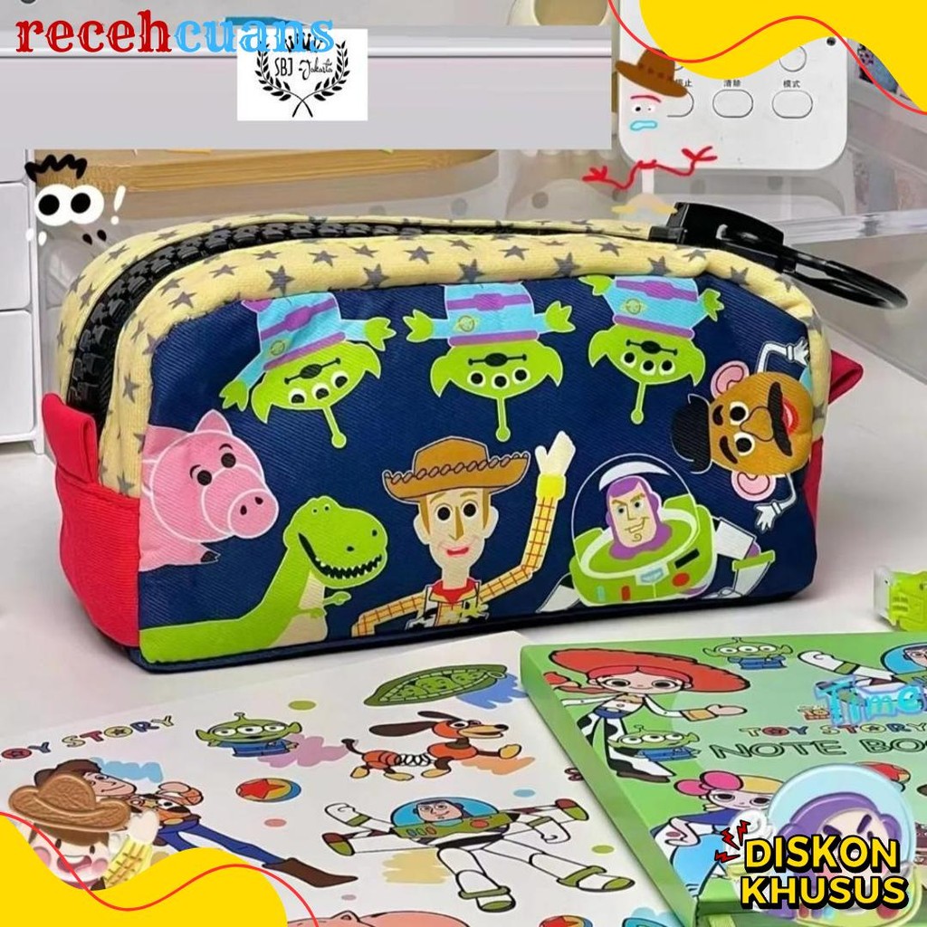 

Tempat Pensil Kotak Pensil Softcase Kanvas Toy Story Sanrio My Melody Pochacco Resleting Besar Diskon