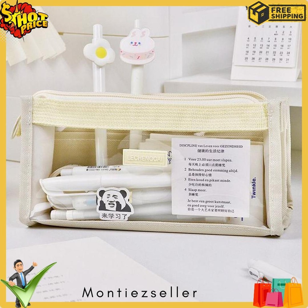 

[Miloli] Kotak Pensil Lechengcai Tempat Pena Kosmetik Kapasitas Besar Pvc Transparant Stationery - F0209 Diskon Setengah Harga