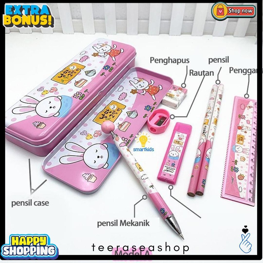 

Alat Tulis Set Paket Komplit 7 In 1 / Stationery Complete Lengkap / Kotak Pensil Anak / Souvenir Hadiah Kado / Sekolah Karakter Kartun Lucu Animal Hewan / Perlengkapan Tulis / Tempat Pensil Flash Sale! Diskon Hingga 70%
