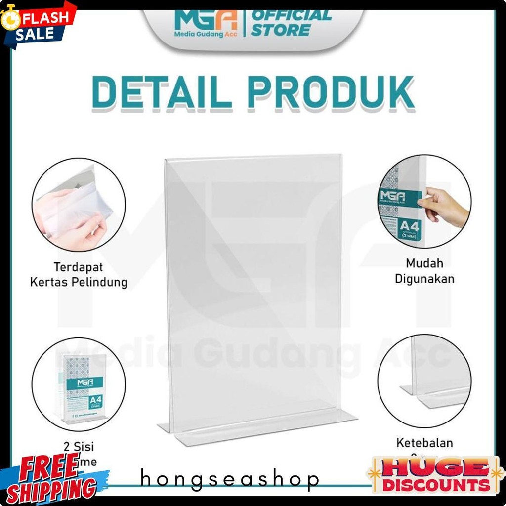 

Tempat Brosur A4 2Mm Portrait 2 Sisi / Tent Holder / Tent Card Stand Akrilik Diskon Setengah Harga