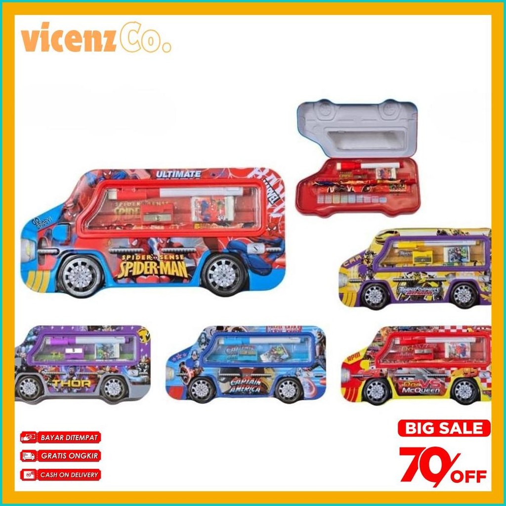 

Kotak Pensil Bahan Kaleng Model Truk Besar Pencil Case Tempat Pensil Diskon