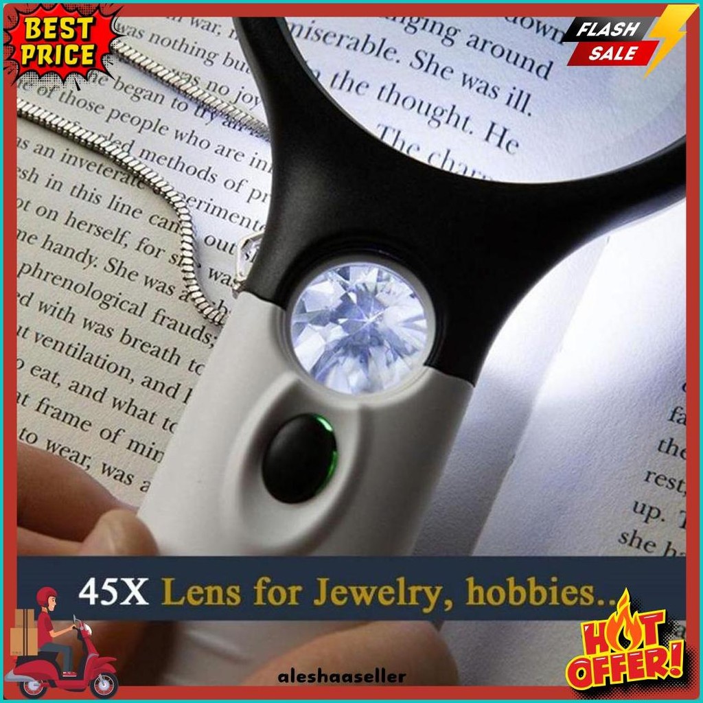 

2 In1 Lampu Kaca Pembesar Led Membaca Magnifying Glass Dengan Lampu Diskon
