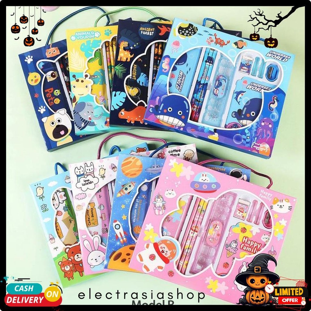 

Alat Tulis Set Paket Komplit 7 In 1 / Stationery Complete Lengkap / Kotak Pensil Anak / Souvenir Hadiah Kado / Sekolah Karakter Kartun Lucu Animal Hewan / Perlengkapan Tulis / Tempat Pensil Flash Sale! Diskon Hingga 70%