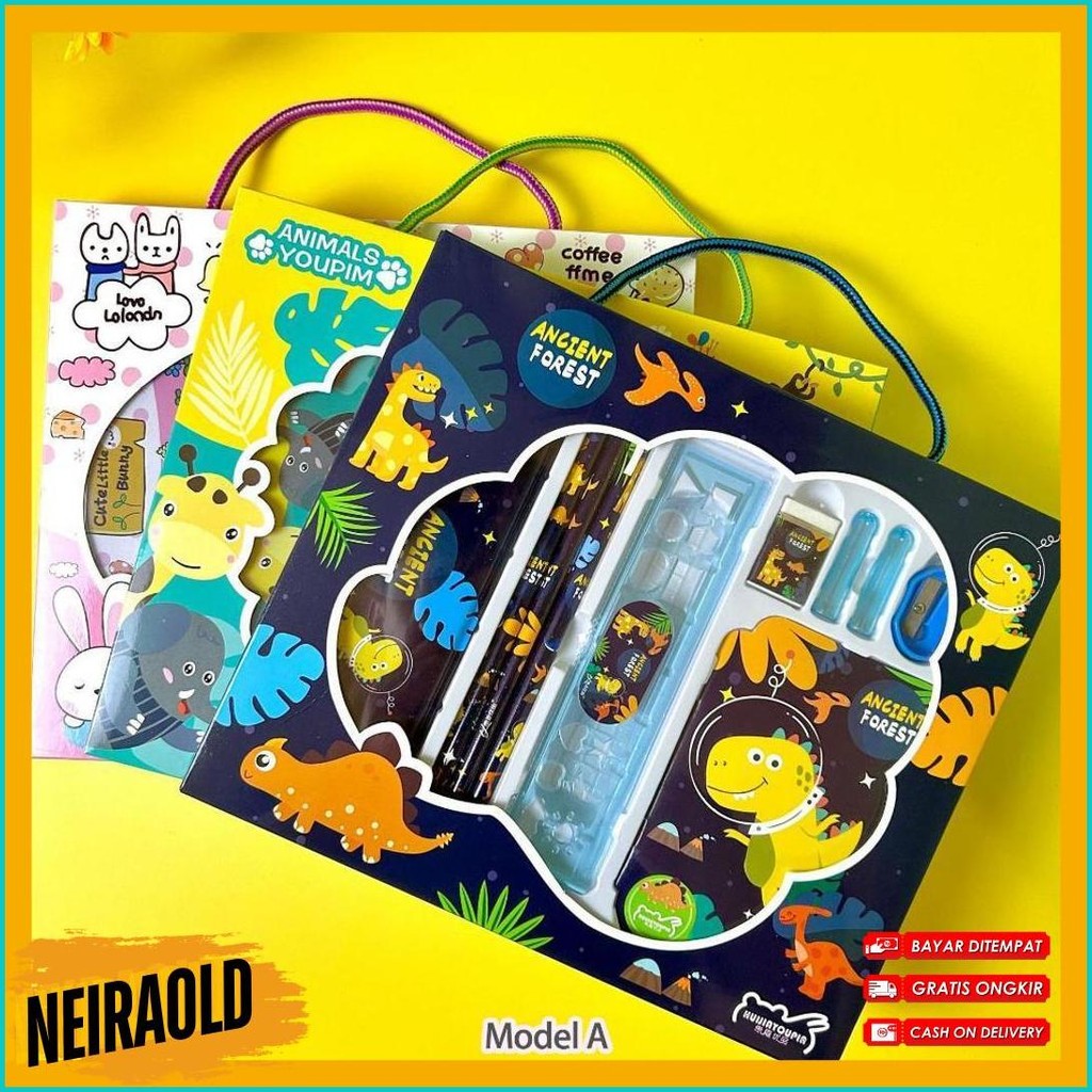 

Alat Tulis Set Paket Komplit 7 In 1 / Stationery Complete Lengkap / Kotak Pensil Anak / Souvenir Hadiah Kado / Sekolah Karakter Kartun Lucu Animal Hewan / Perlengkapan Tulis / Tempat Pensil Diskon Setengah Harga
