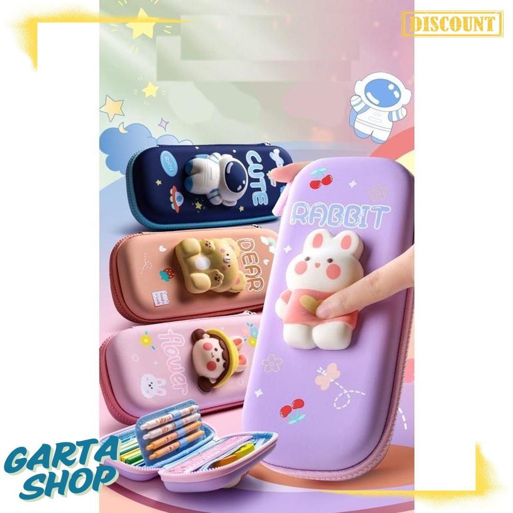 

Kotak Pensil 3D Squishy Tempat Pensil Hardcase Waterproof Pencil Case Anak Lucu 2 Tingkat 2 Lapis Diskon