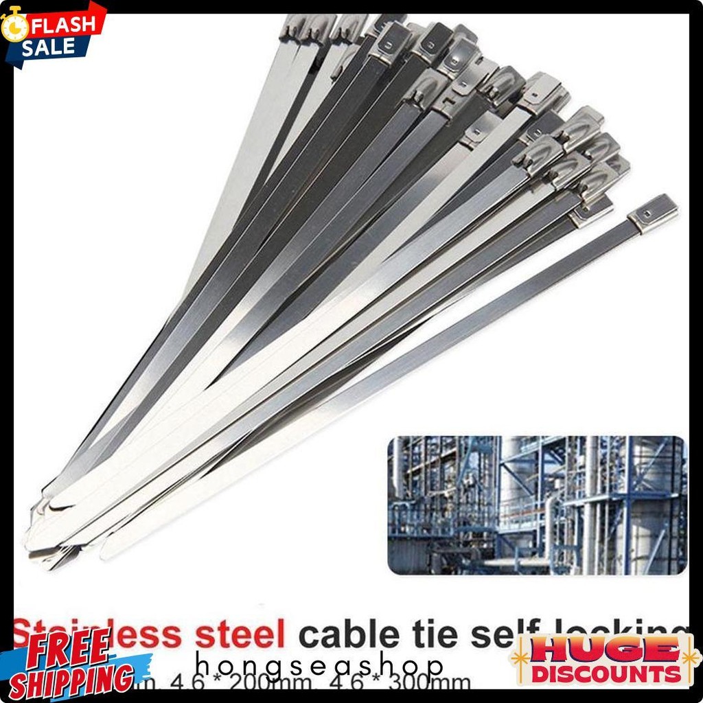 

50Pcs 15/20/30Cm Kabel Ties Stainless Steel Cable Ties Kabel Tis Steel 304 Flash Sale! Diskon Hingga 70%