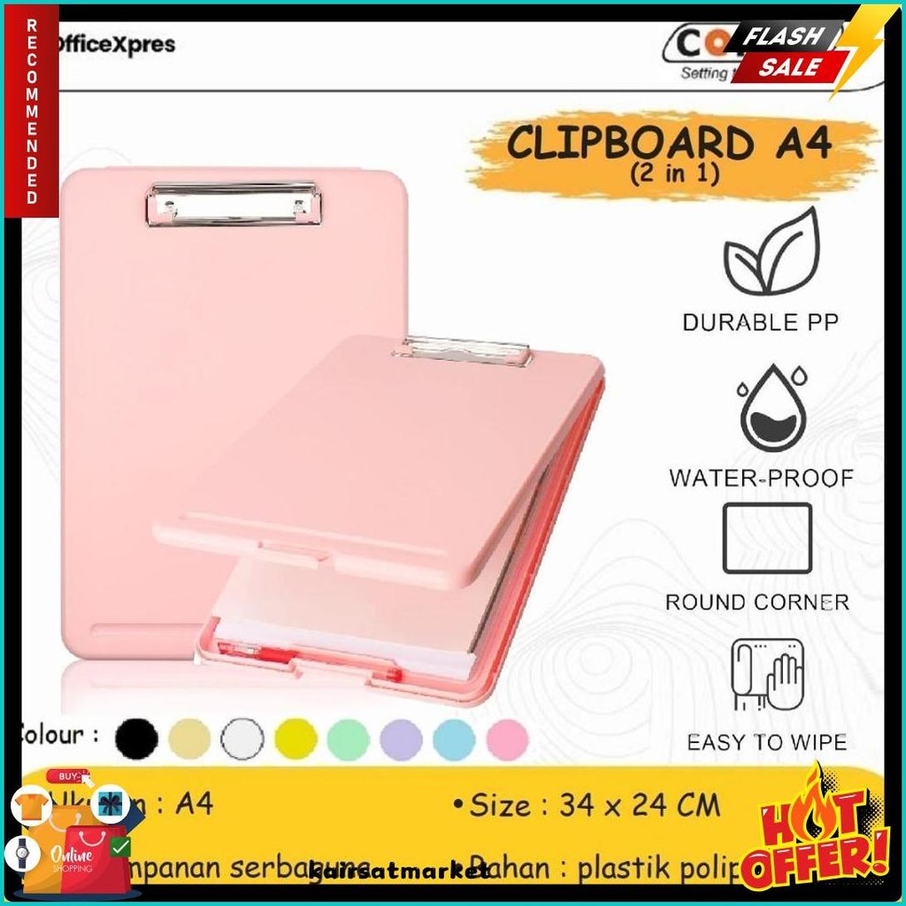 

Clipboard + Storage Alas Papan Ujian / Papan Jalan 2In1 / Clipboard 2 In 1 / Clip Board A4 Terlaris! Produk Ini Banyak Dicari