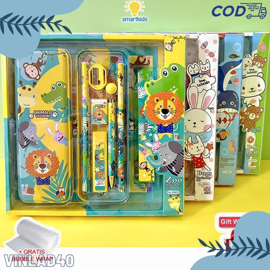 

Alat Tulis Set Paket Komplit 7 In 1 / Stationery Complete Lengkap / Kotak Pensil Anak / Souvenir Hadiah Kado / Sekolah Karakter Kartun Lucu Animal Hewan / Perlengkapan Tulis / Tempat Pensil Flash Sale! Diskon Hingga 70%