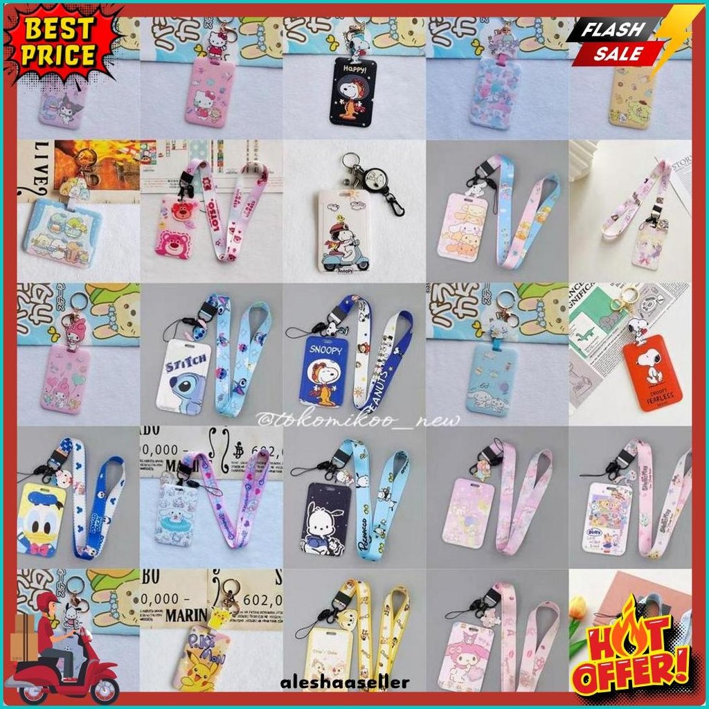 

Lanyard Id Card Tali Gantungan Kartu Card Holder Name Tag Karakter Pikachu Sailoor Moon Snoopy Cinnamoroll Shellie May Pochacco Pooh Sumikko Donald Chip & Dale Lotso Stitch My Melody Little Twin Star Diskon Setengah Harga