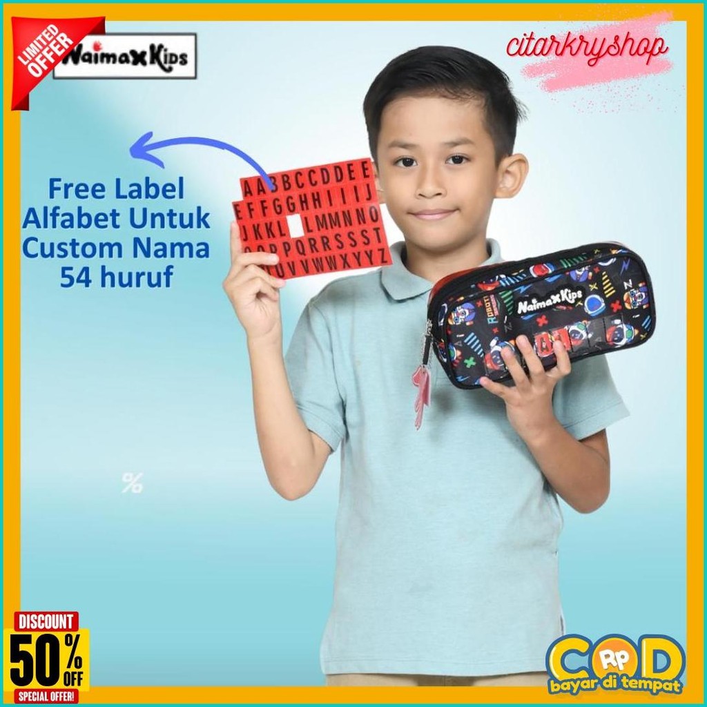 

Pencil Case Custom Nama | Naimax Kids Pencil Case Medium Anak Laki-Laki Terlaris! Produk Ini Banyak Dicari