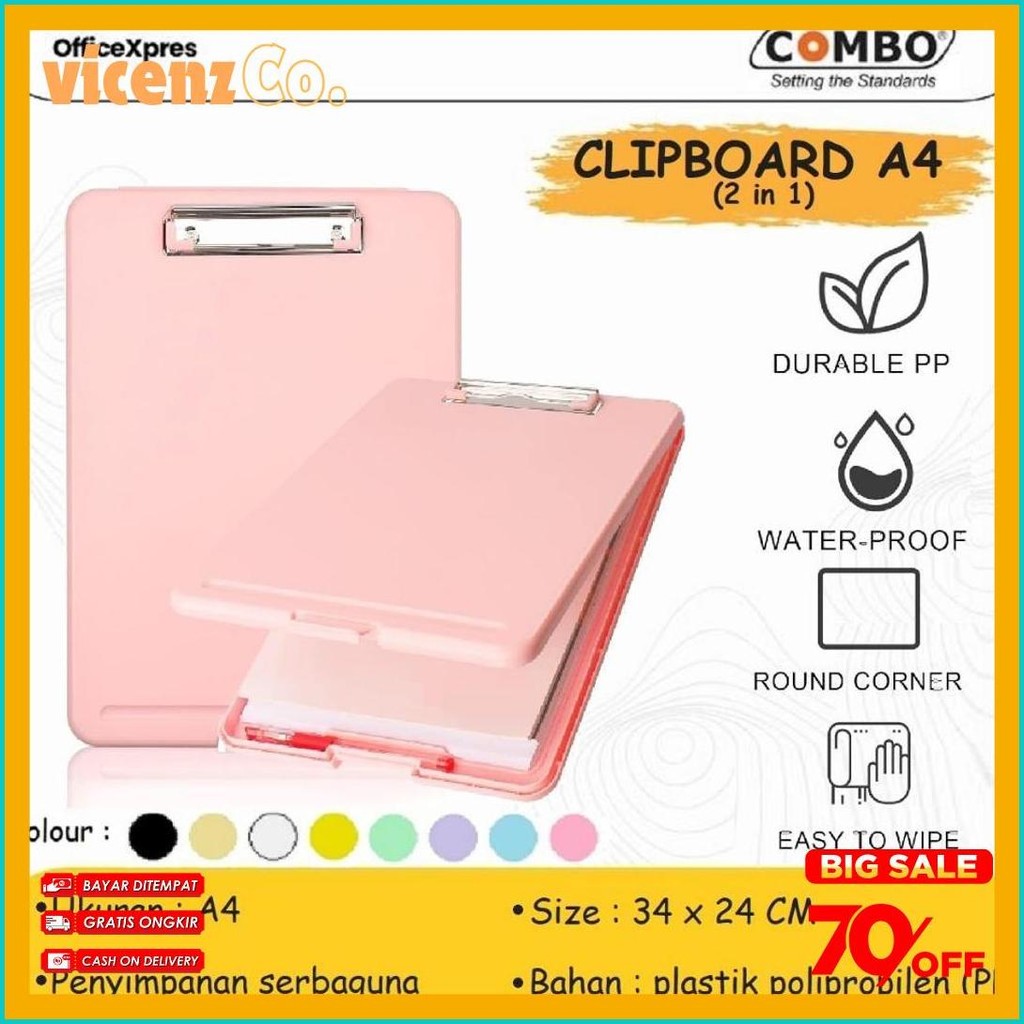 

Clipboard + Storage Alas Papan Ujian / Papan Jalan 2In1 / Clipboard 2 In 1 / Clip Board A4 Terlaris! Produk Ini Banyak Dicari