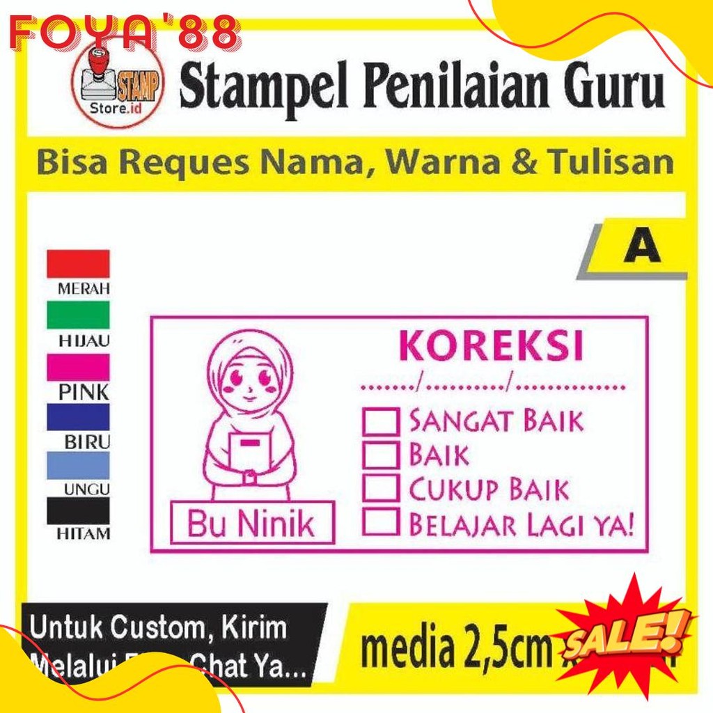 

Stempel Penilaian/Ganti Nama, Gambar Dan Warna/Cap Guru/Stampelbuguru Terlaris! Produk Ini Banyak Dicari