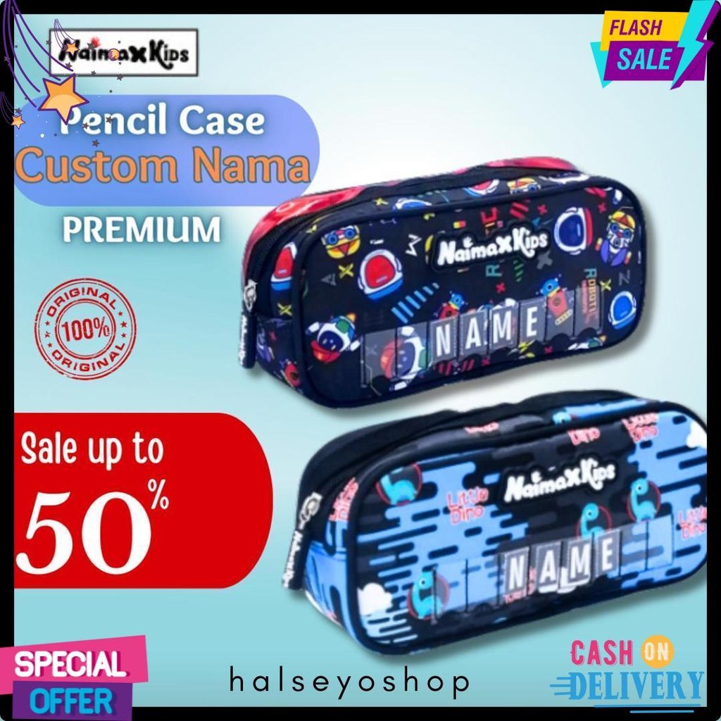 

Pencil Case Custom Nama | Naimax Kids Pencil Case Medium Anak Laki-Laki Terlengkap Dan Termurah
