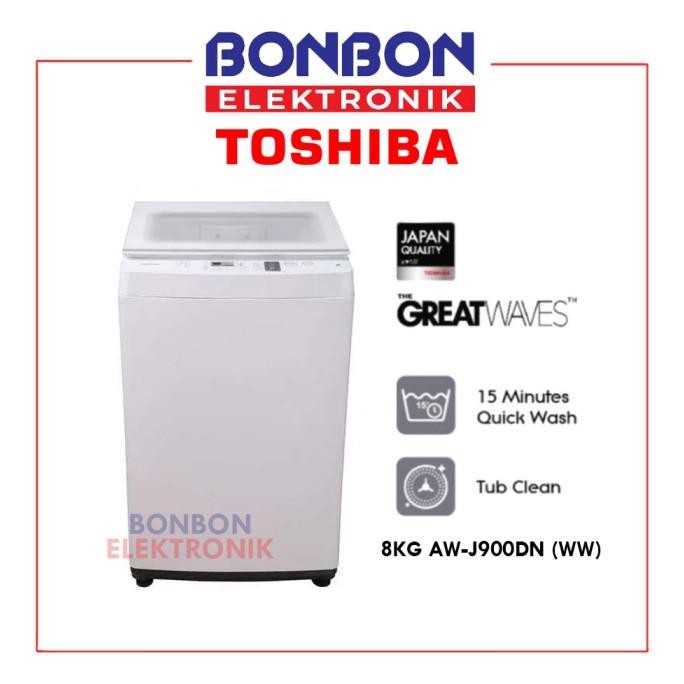 Murah Toshiba Mesin Cuci 1 Tabung 8KG AW-J900DN (WW) / AWJ 900 DN / AWJ900DN Non COD