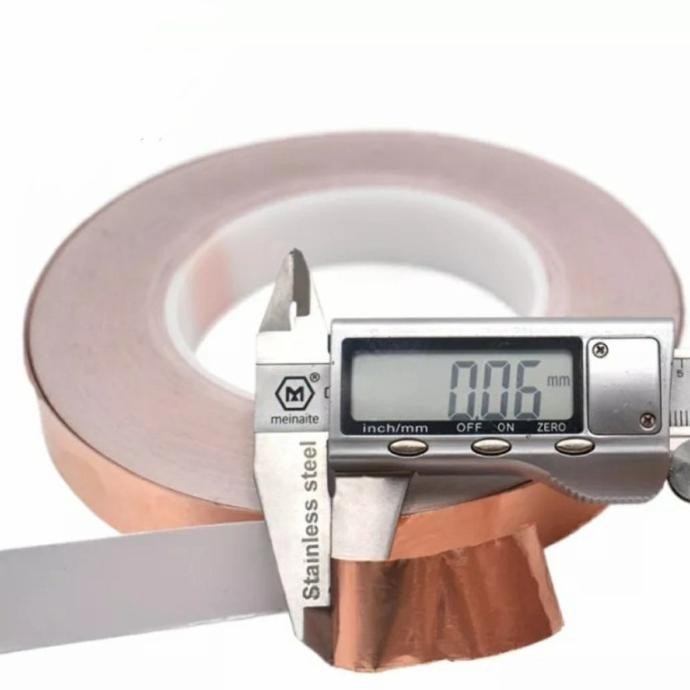 (Good) Copper Tape Conductive Foil Lakban Tembaga Perekat Konduktif Shielding Guitar Width=50mm 5cm