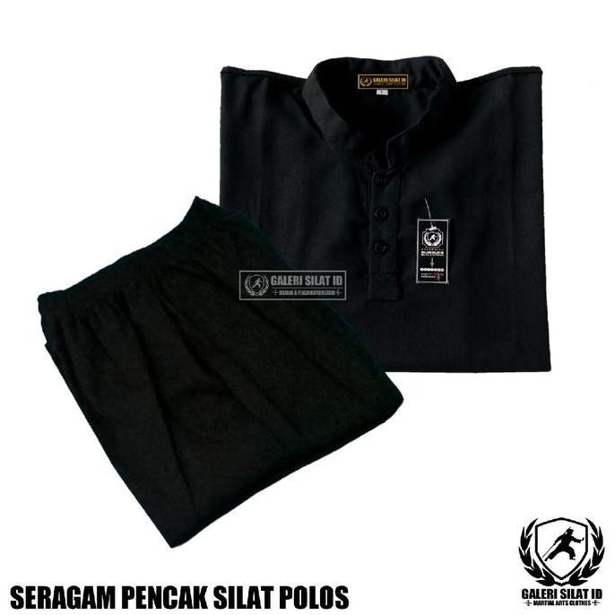 Seragam Silat Polos Benik 3 - Baju Latihan Pencak Model Kancing - Sakral Siswa Polosan Tanpa Bad / B