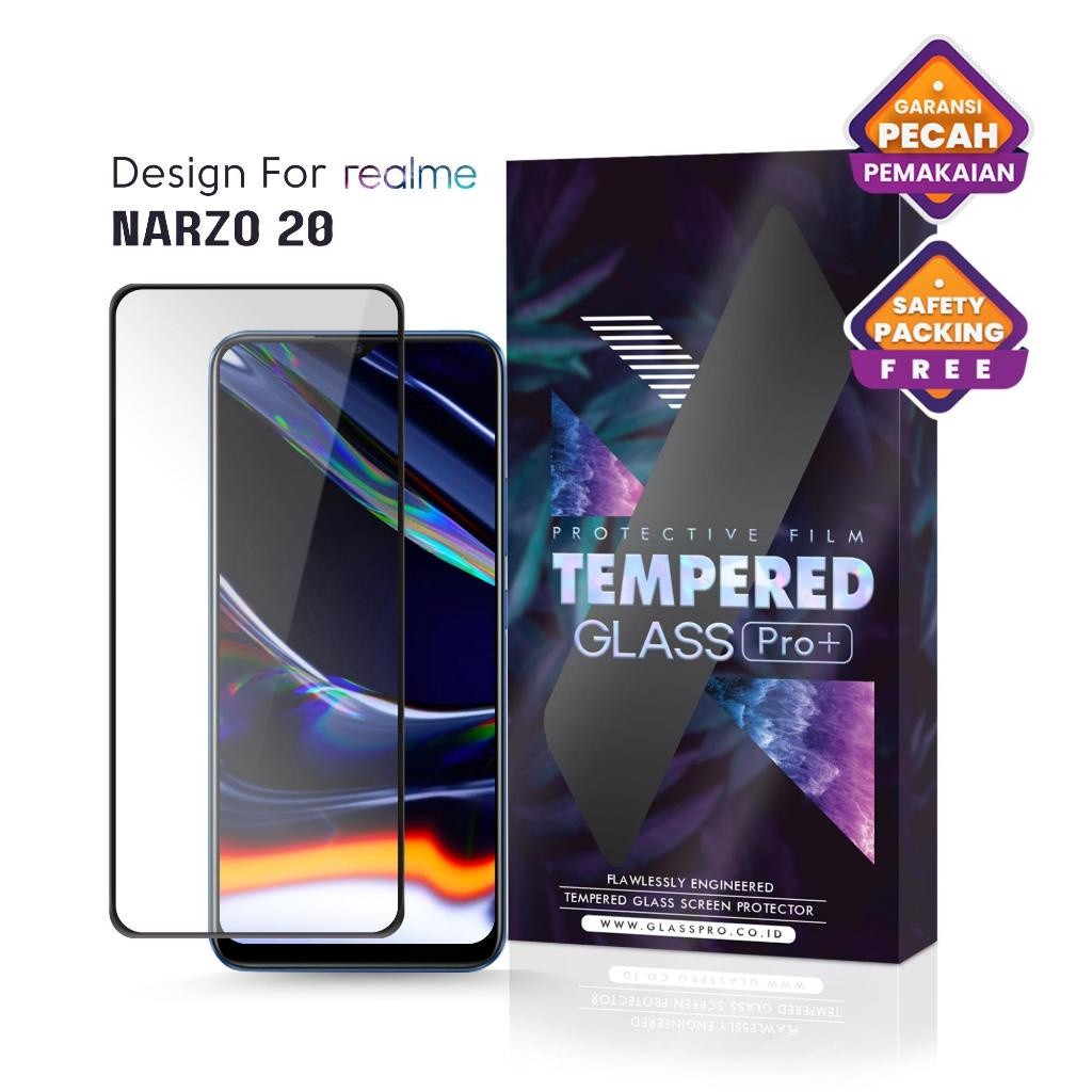 GLASS PRO Tempered Glass REALME NARZO 20 - Full Cover -  Not Hydrogel Anti Spy