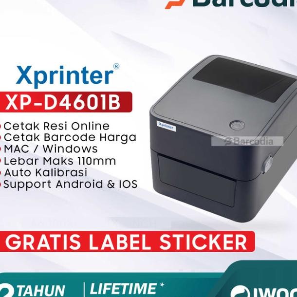 Printer Barcode Thermal Label Printer Printer P4601B Bluetooth A6