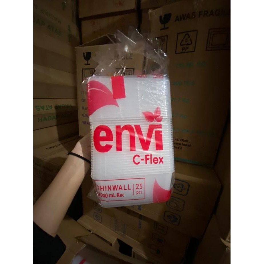 (Good) Thinwall Envi Rectangle 1000ML isi 25 set