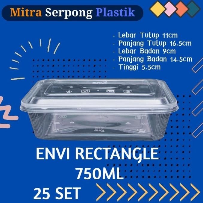(Good) Thinwall Envi Rectangle 750ML isi 25 set