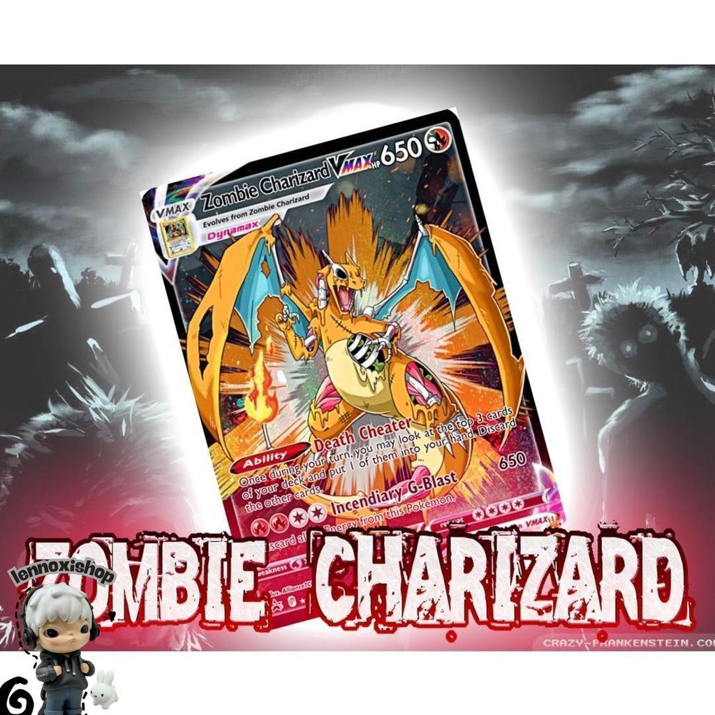 Kartu Pokemon Tcg Hologram Special (Vmax) - Zombie Charizard Kilat