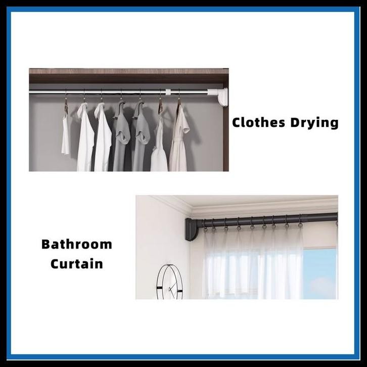 .MARINE TIANG GORDEN FLEKSIBEL/ TIANG JEMURAN / TIANG SERBAGUNA KAMAR MANDI TOILET DAPUR JENDELA GOR