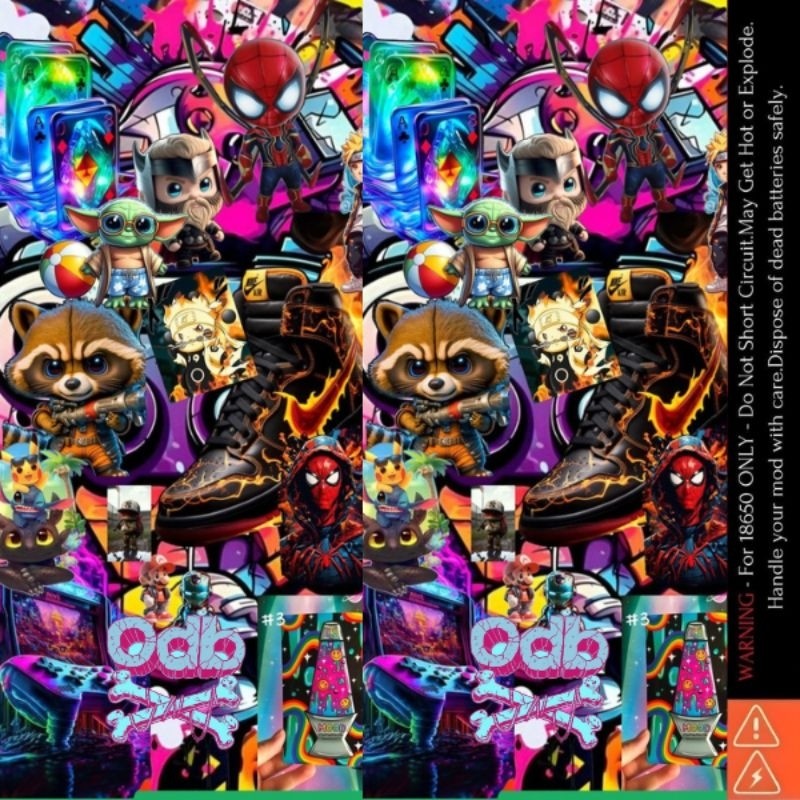 

*PromoGet2* Jaka Stiker Wrap Baterai 18650 Color Art Untuk Melindungxi Dan Mempercantik Battery Odb 40 Stiker Garskin HP/Case Custom COD