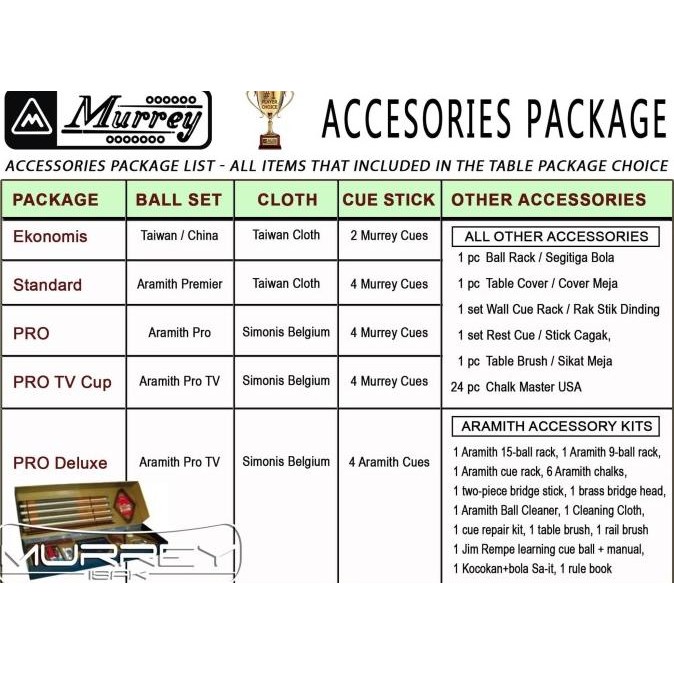 Murah Murrey Royal Crown STD 9 ft Pool Table - Meja Billiard Biliar 9 feet Non COD
