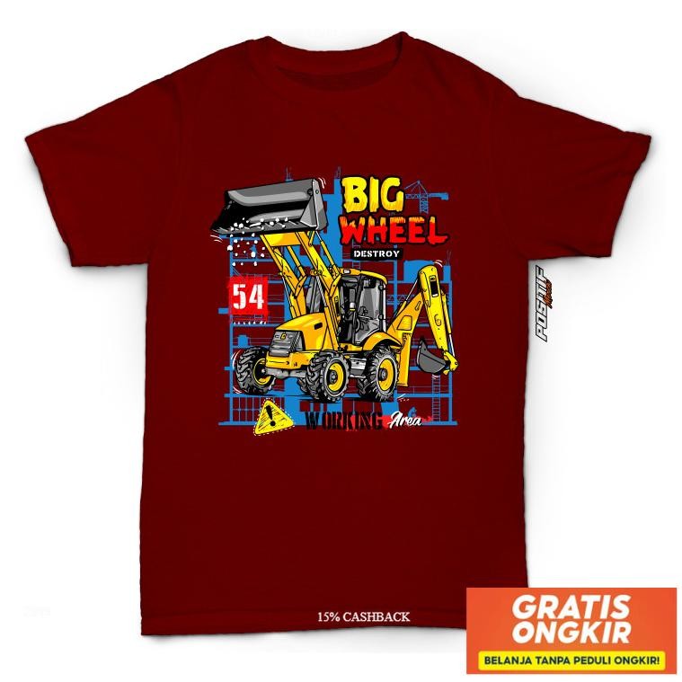 Baju Kaos Anak Excavator Alat Berat Positif Merch Original