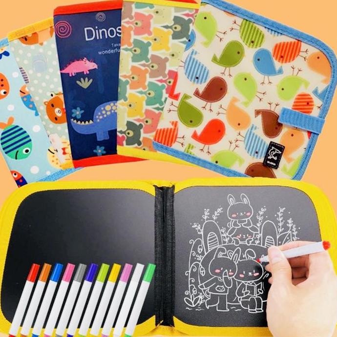 

Promo Mainan Edukasi Anak Magic Drawing Book Portable - Buku Gambar anak Portable bisa dihapus Free 12 Spidol COD