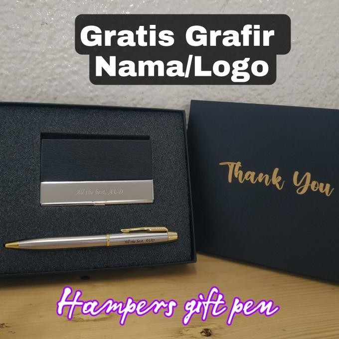 

TERBARU - exclusive gift set pen Parker + card holder gratis Grafir nama / logo