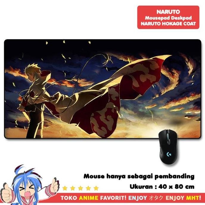 MOUSEPAD ANIME GAMING DESKPAD ANIME NARUTO HOKAGE COAT 1904T
