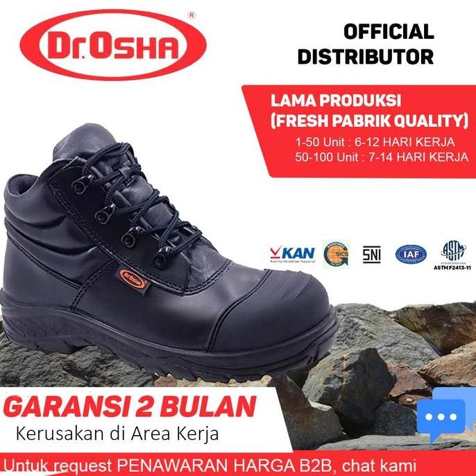 Dr Osha Safety Shoes / Sepatu Safety Elite Ankle Boot 3236 S1 - Sol PU