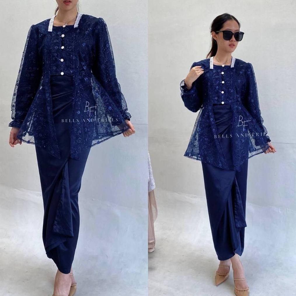ad-3 ALEYA  [Paket 4in1] Set Kebaya Kutu Baru Wisuda Modern Kebaya Set Tunik Lamaran Tunangan Batik 