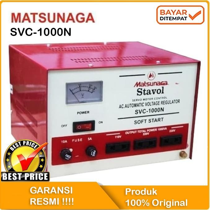 Promo Stabilizer Matsunaga Svc-1000N 1000Watt 1000 Watt 1000W Stavol Svc 1000N Svc 1000 N