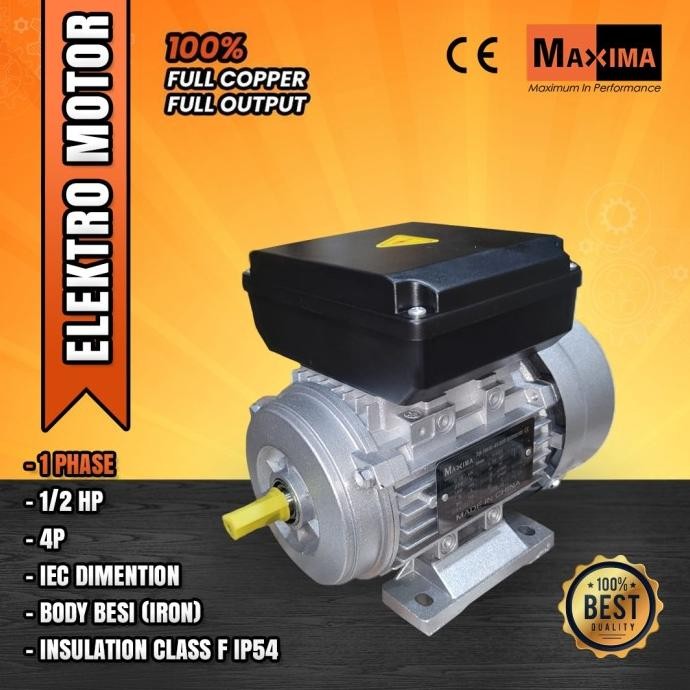 DINAMO ELEKTRO MOTOR ELECTRO MOTOR 1/2 HP 0.5 0,5 HP 1 PHASE MAXIMA