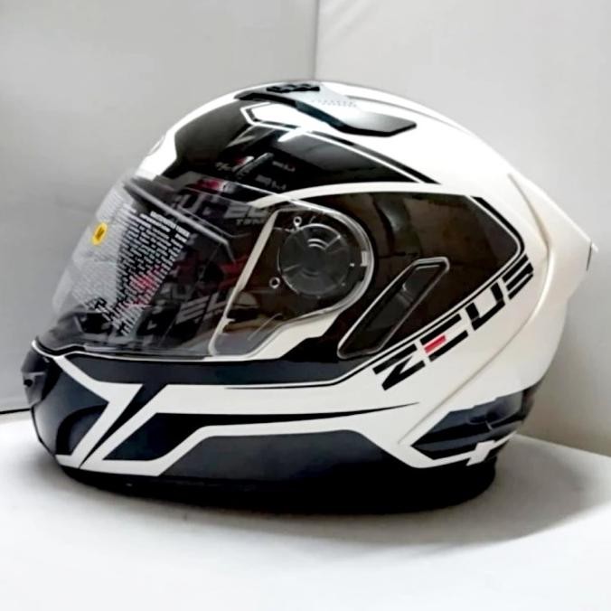 Sale Helm Besar Big Size Xxl Zeus 813 White Black Hitam Putih Full Face M L