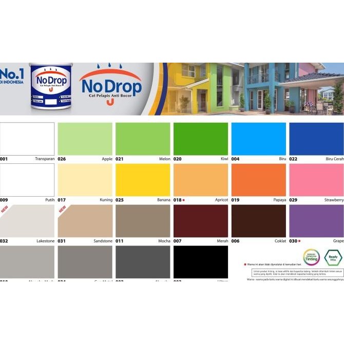 Cat Tembok Waterproofing NO DROP Putih 009 (4 kg)