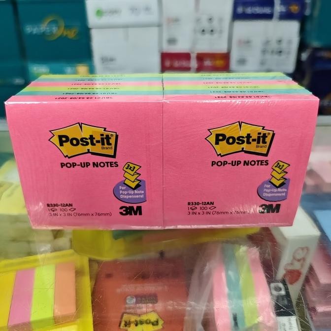

TERMURAH - Post it / pop-up notes Warna warni R330-12AN 3M (1 pak / 12 pad)