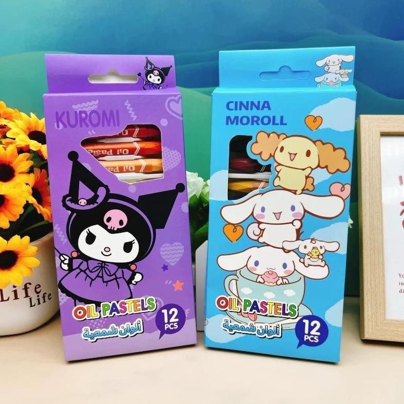 

df-8 CRAYON MEWARNAI SET ISI 12 PCS oil pastel coloring pensil warna warni perlengkapan menggambar anak Original