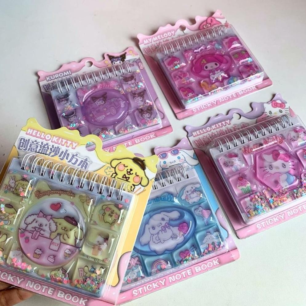

He13 STICKY NOTE BOOK WITH WATER STICKER stationery buku catatan stiker Terlaris