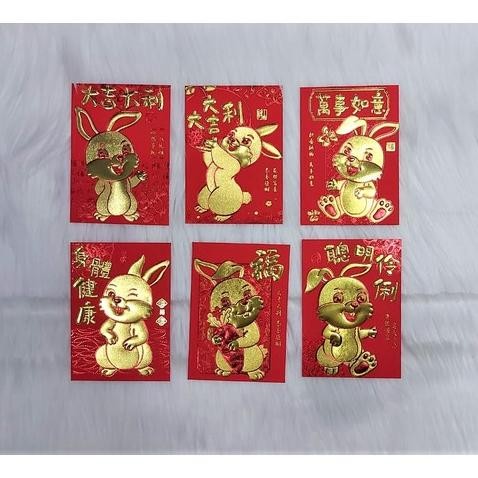 

ew-45 Grosir Angpao 2023 Shio Kelinci Imlek 8x 12 cm Emboss Gold Angpao Berkualitas