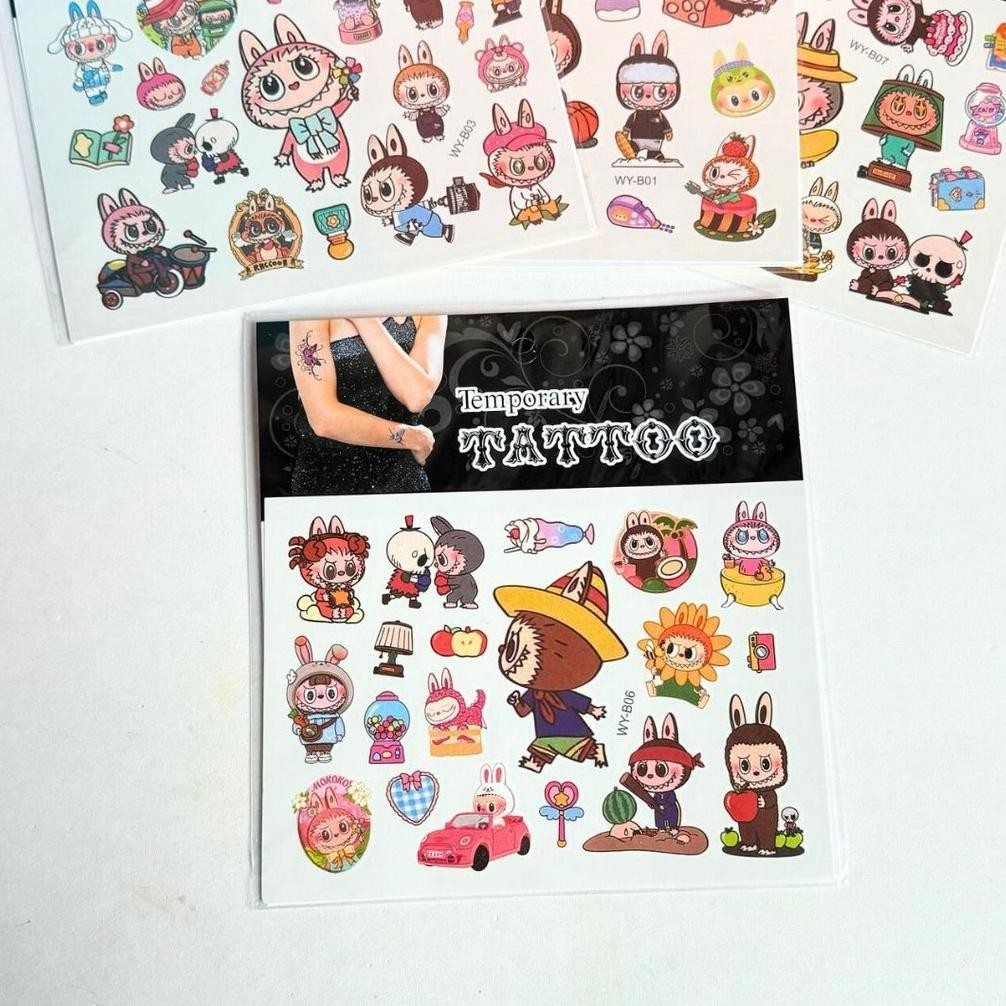 jy-6 LABUBU TEMPORARY TATTOO tato sementara karakter lucu Murah